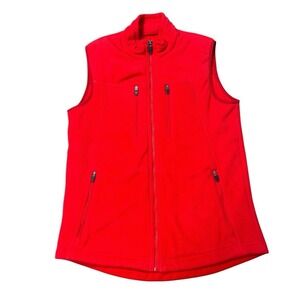 ScottEVest Fleece Vest Women's S Red Fireside Full Zip Multi Travel 15 Pockets